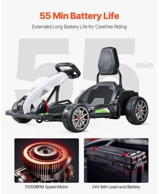 Electric Go Kart 24V Drift Go Cart for Kids 200W Strong Motor High Speed