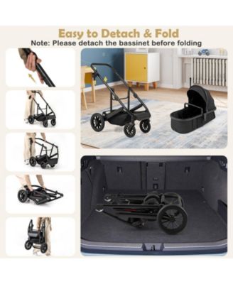 Toddler 3-in-1 Newborn Stroller Folding Convertible High Landscape Stroller