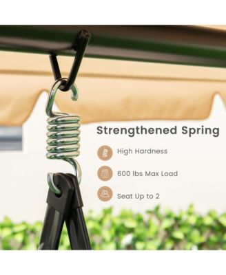 Outdoor Swing Chair Glider Patio Hammock Converting Flatbed w/ Adjustable Canopy