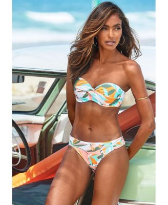 Women's Mix Print Bandeau Bikini Swimsuit Top Bra Sizing