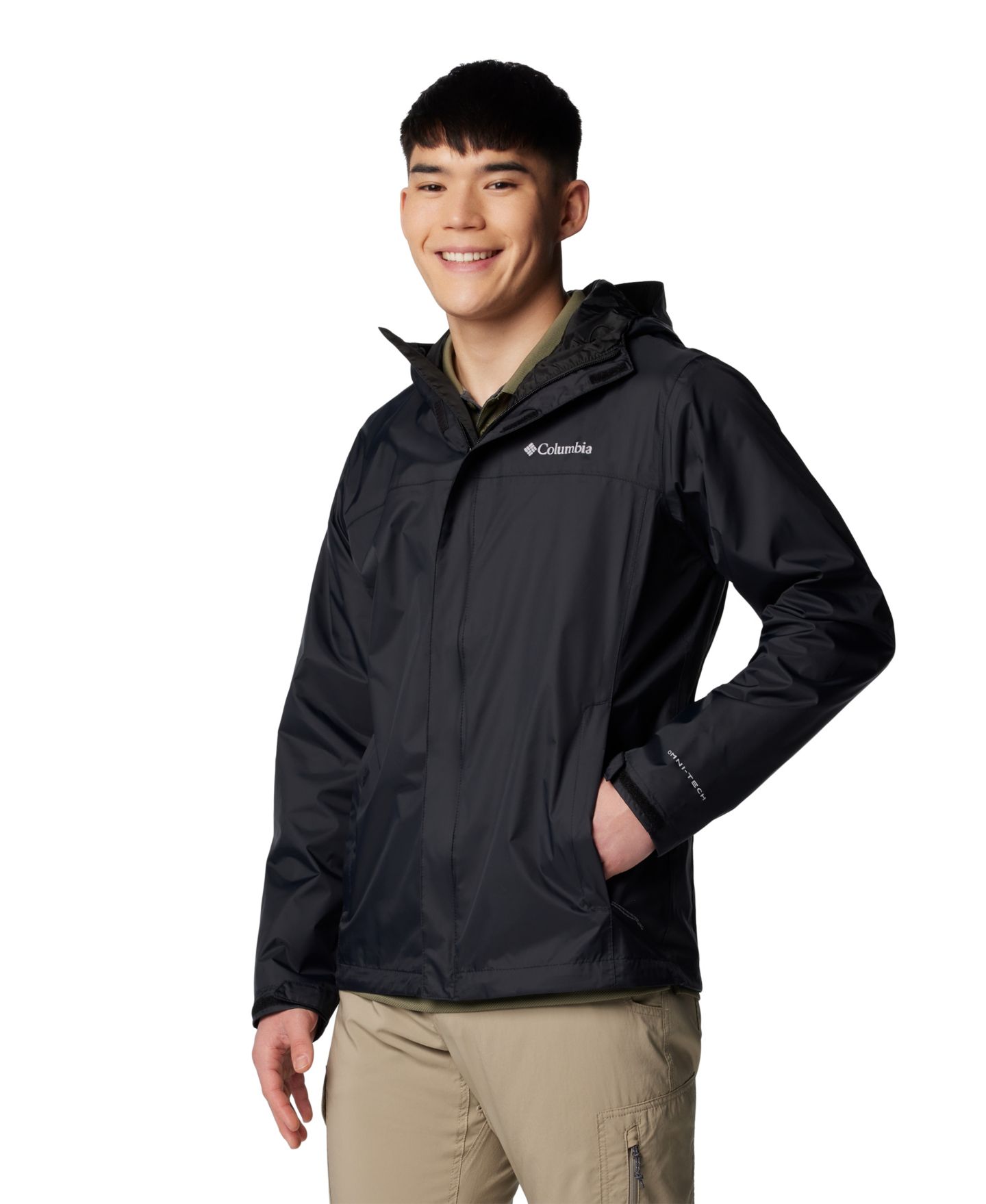 Мужская куртка Columbia Watertight II Water-Resistant Rain, цвет: Чёрный — фото 1