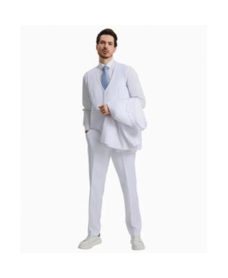 Men's Hybrid-Fit 3pc Notch Lapel Suit Set, Jacket Vest and Pants