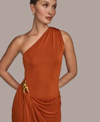 Women's Asymmetric Slinky-Knit Gown