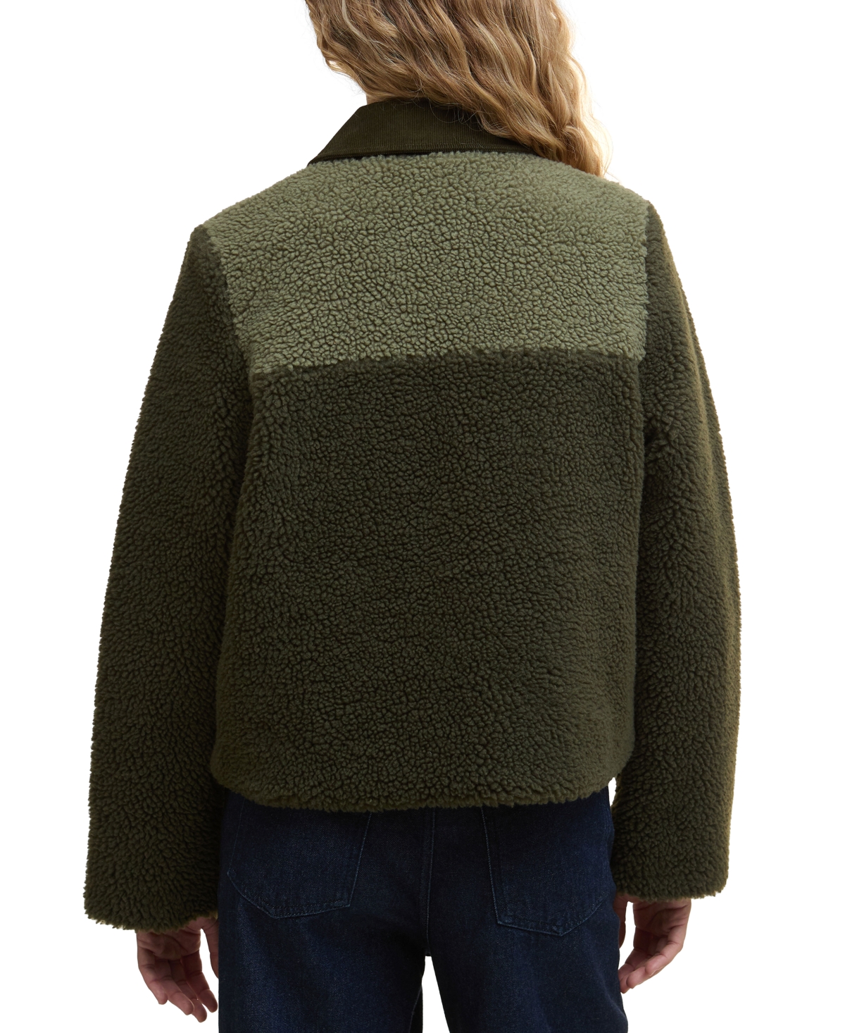 Barbour Malena Fleece Jacket Olive/light Moss In Green