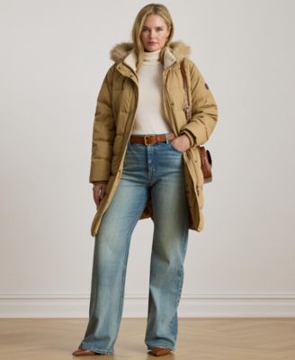 Lauren Ralph Lauren Plus Size Faux-Fur-Trim Hooded Puffer