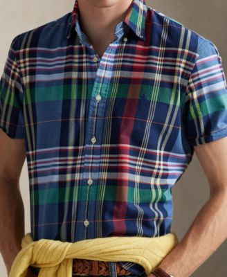 Men's Classic-Fit Yarn-Dyed Plaid Cotton Oxford Button-Down Shirt