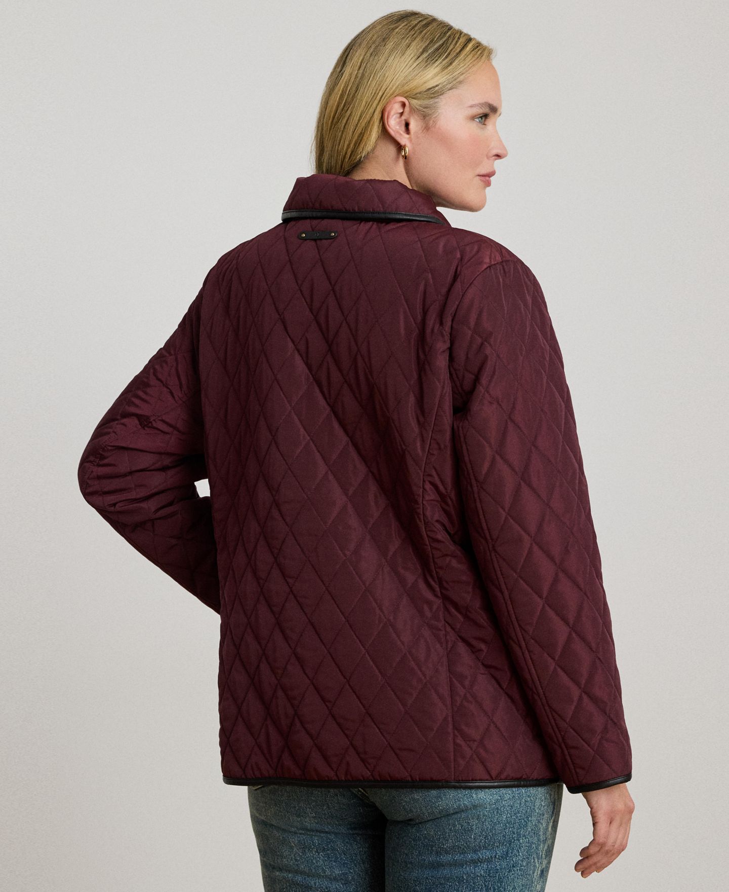 Женское пальто Lauren Ralph Lauren Plus Size Diamond-Quilted Lined, цвет: Тёмный гранатовый — фото 5