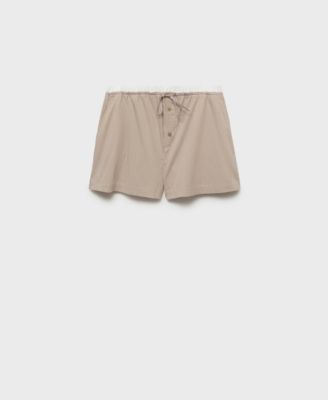 Women's Elasticated Detail Striped Pajama Shorts