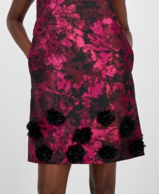 Women's Jacquard Rosette Shift Dress