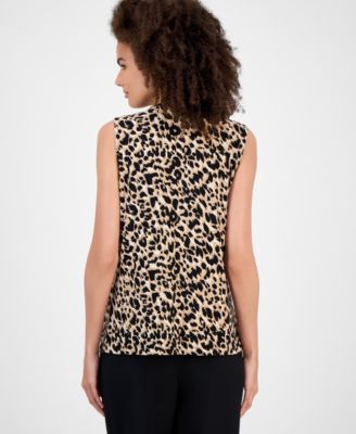 Women's Sleeveless Knot Front Jersey Top, Regular & Petite