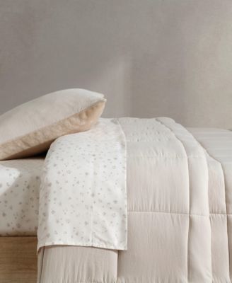 Washed Solid Reversible Plush 7-Pc. Comforter Set, Queen