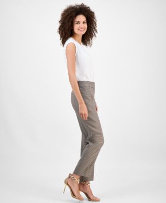 Women's Printed Stretch Crepe Slim Leg Pant, Regular & Petite Sizes 