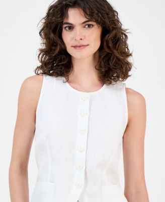 Women's 100% Linen Vest