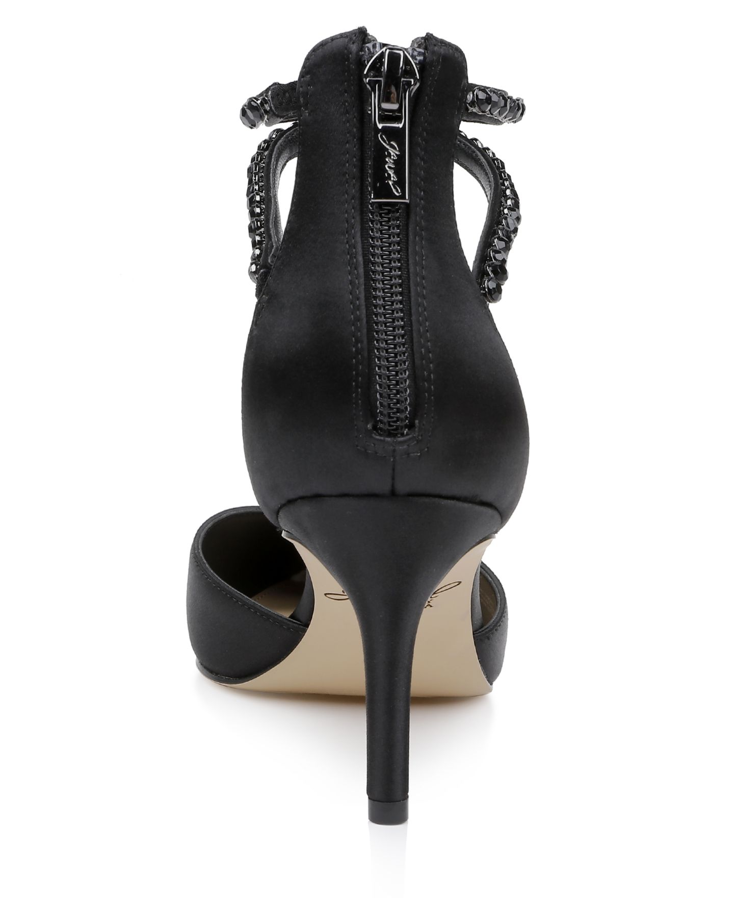 Женские туфли Jewel Badgley Mischka Emmi Evening Pumps, цвет: Чёрный атласный — фото 3