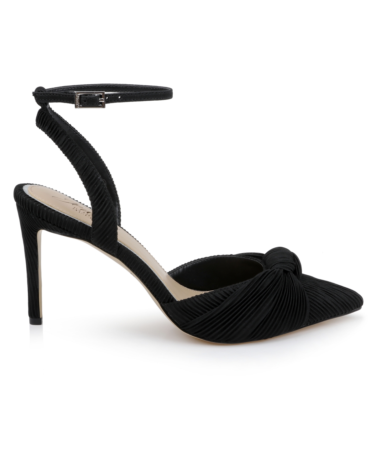 Jewel Badgley Mischka Enid Ankle Strap Pointed Toe Pump In Black