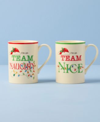 Holiday Naughty & Nice Mugs, Set of 2