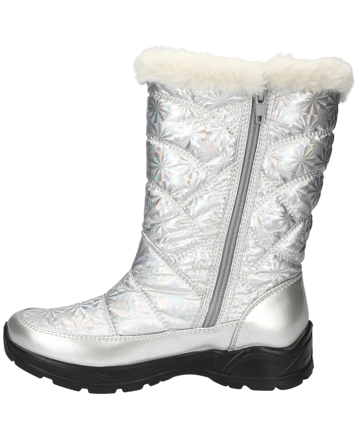 Easy Street Women's Cuddle Waterproof Zipper Boots In Silver