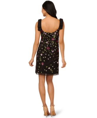 Women's Beaded Chiffon Shift Dress