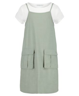 Big Girls 2-Piece Short Sleeve T-Shirt and Slip Dress Set