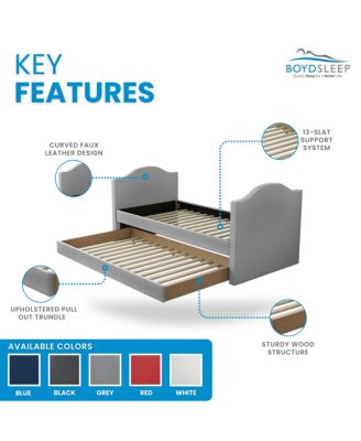 Messina Faux Leather Upholstered Daybed with Pull out trundle, Twin