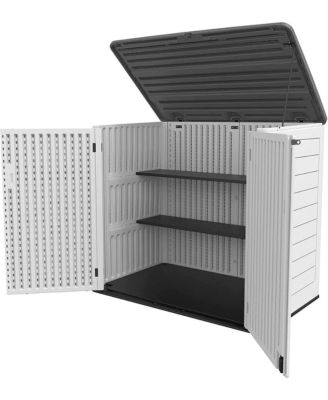 34.3"D x 53.2"W x 47.1"H Resin Outdoor Storage Shed with Reinforced Floor