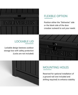 31 Gallon Resin Outdoor Patio Storage Deck Garden Storage Box with Side Handles