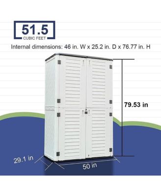 50 "W x 29" D x 79.53"H Outdoor Storage Shed with Sliding Door ,Double Cabinet