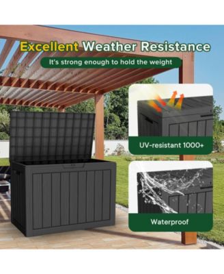 45 Gal Deck Box Resin for Patio Garden Furniture, Outdoor Storage Container