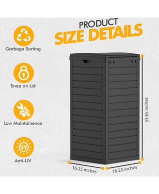 31 Gallon Large Outdoor Trash Can with Lid and Liquid Drawer