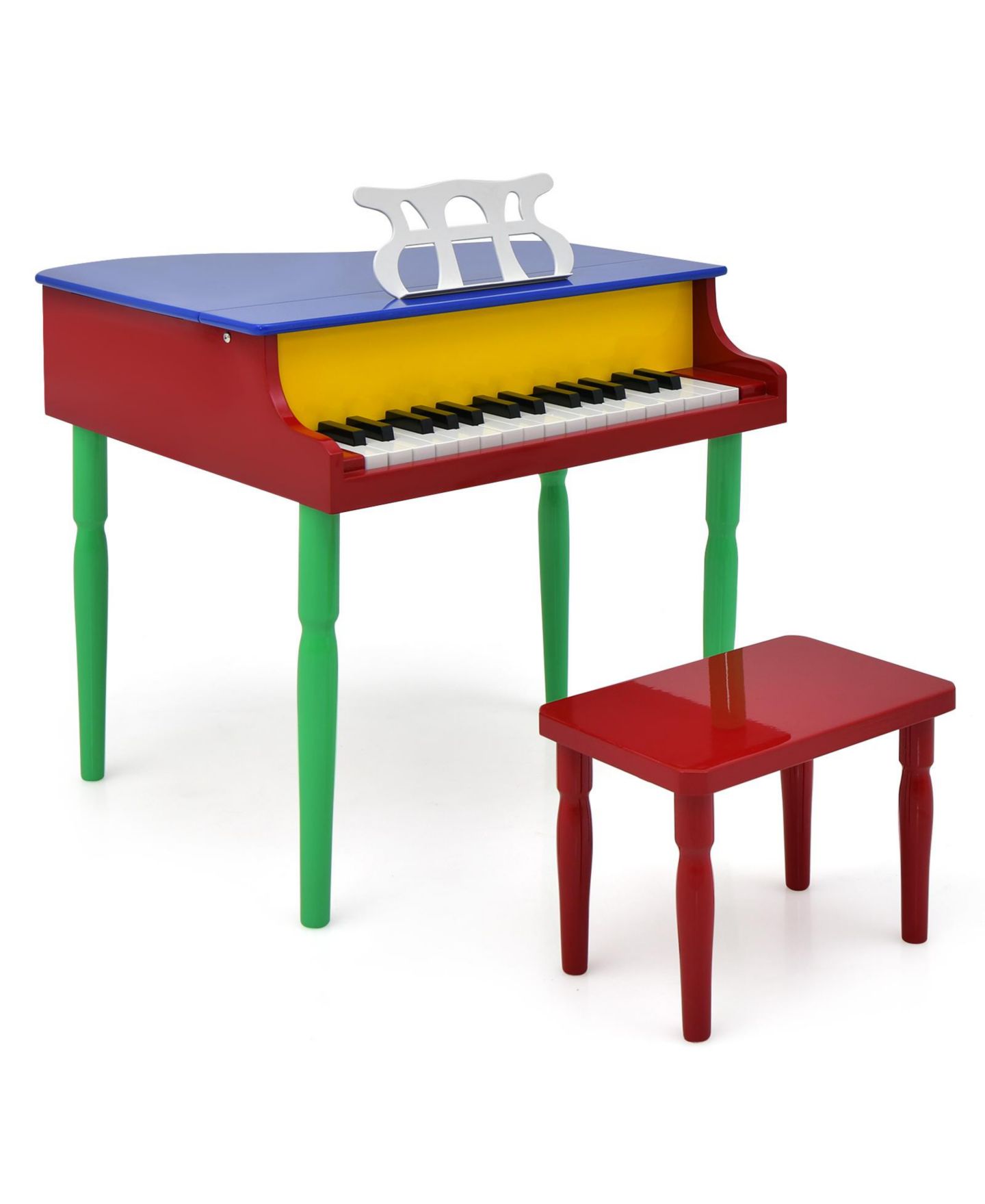 Детские игрушки Mecale 30-Key Wood Grand Piano Musical Toy, 3-Piece Set, Ages 3+, цвет: Синий — фото 10