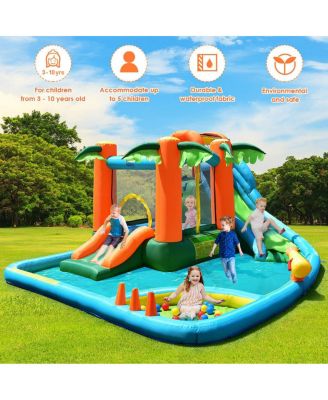 Inflatable Bounce House Jump Bouncer Kids Water Park Splash Play Center w/Blower