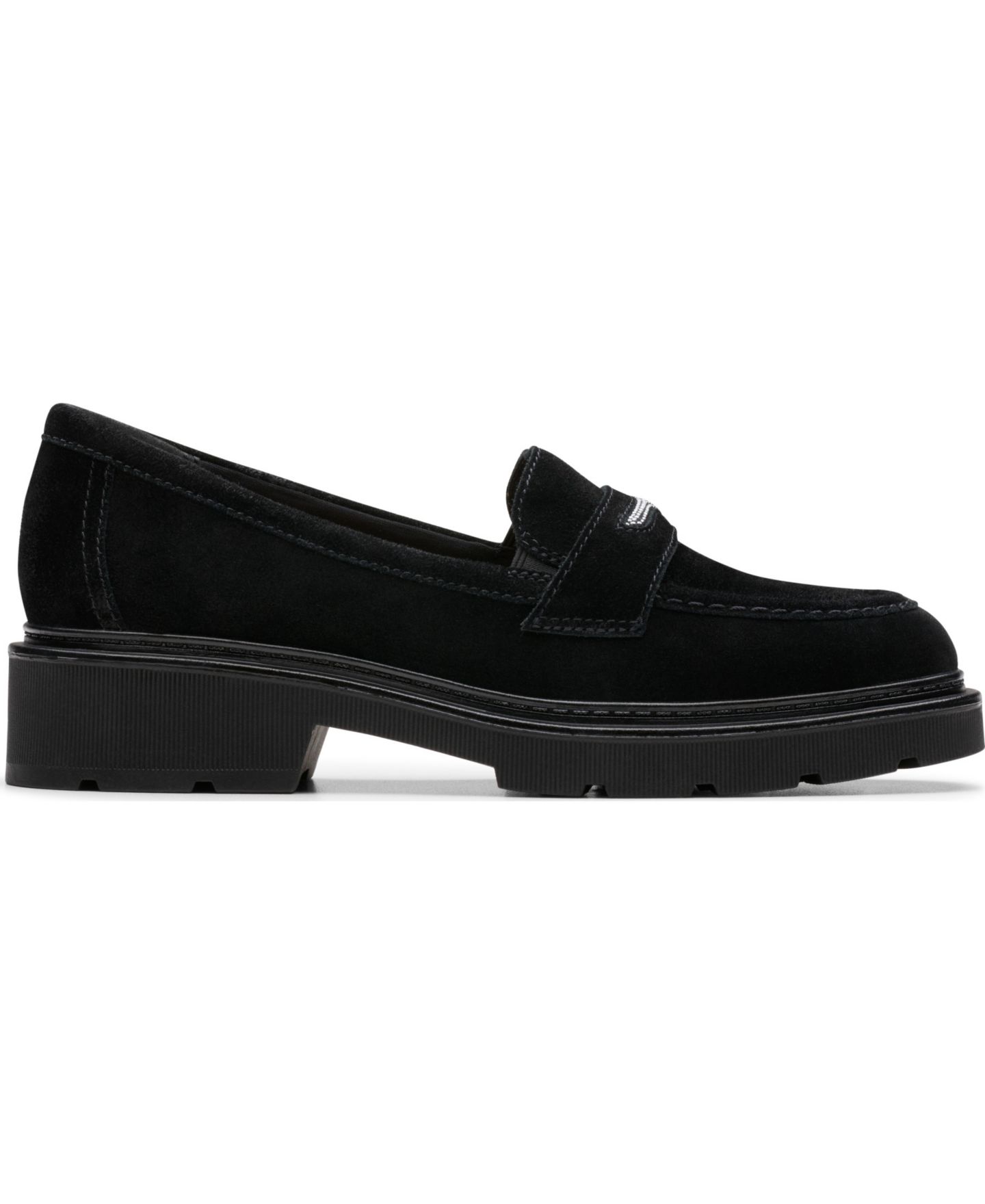 Женские туфли Clarks Lauryl Step Round Toe, цвет: Чёрный замшевый — фото 2