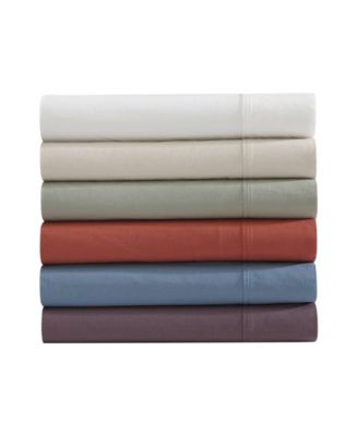 Solid Brushed 180-Thread Count Cotton Percale 4-Pc. Sheet Set, Queen