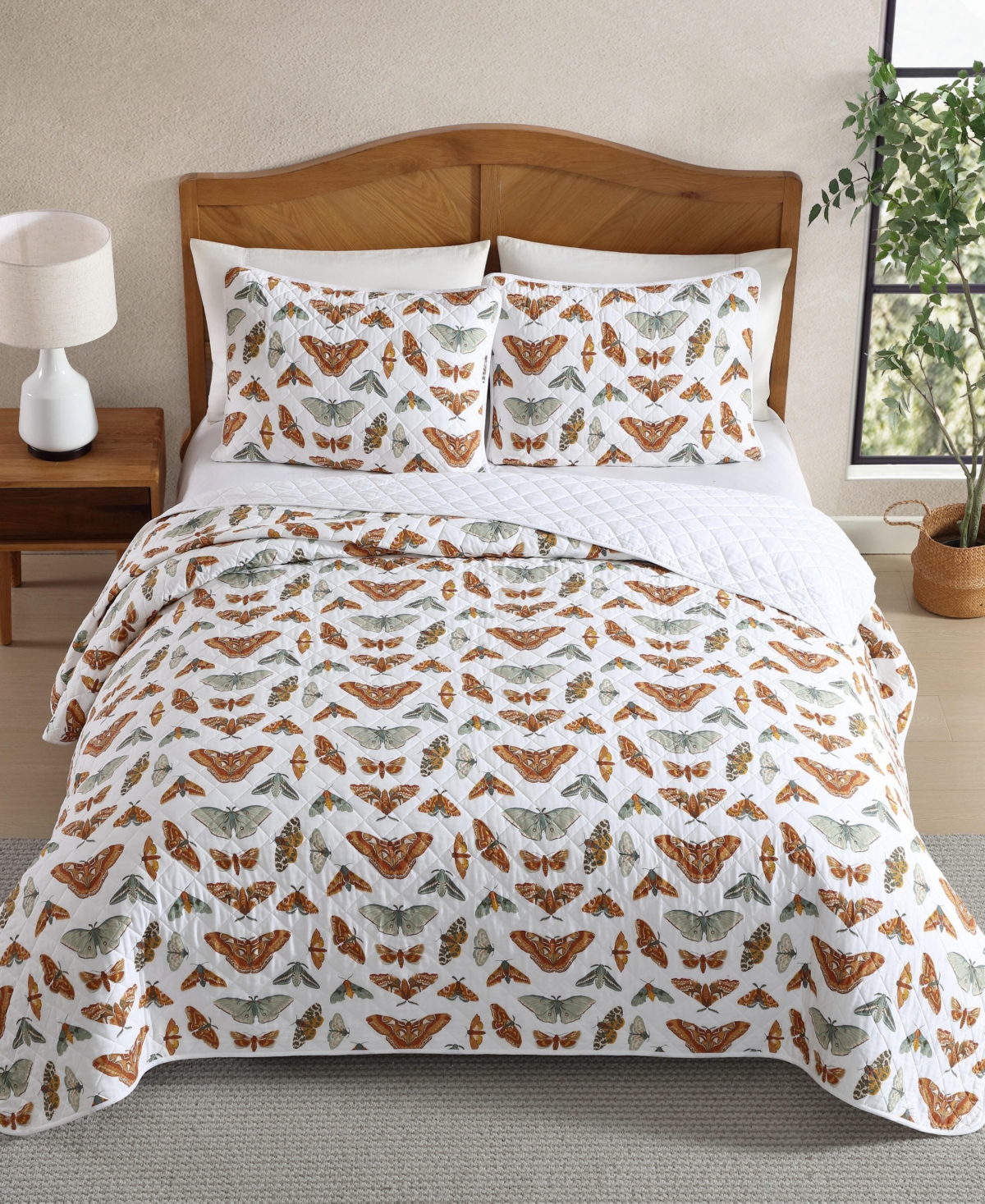 Eddie Bauer Wilford Butterfly Cotton Reversible 3-Pc. Quilt Set