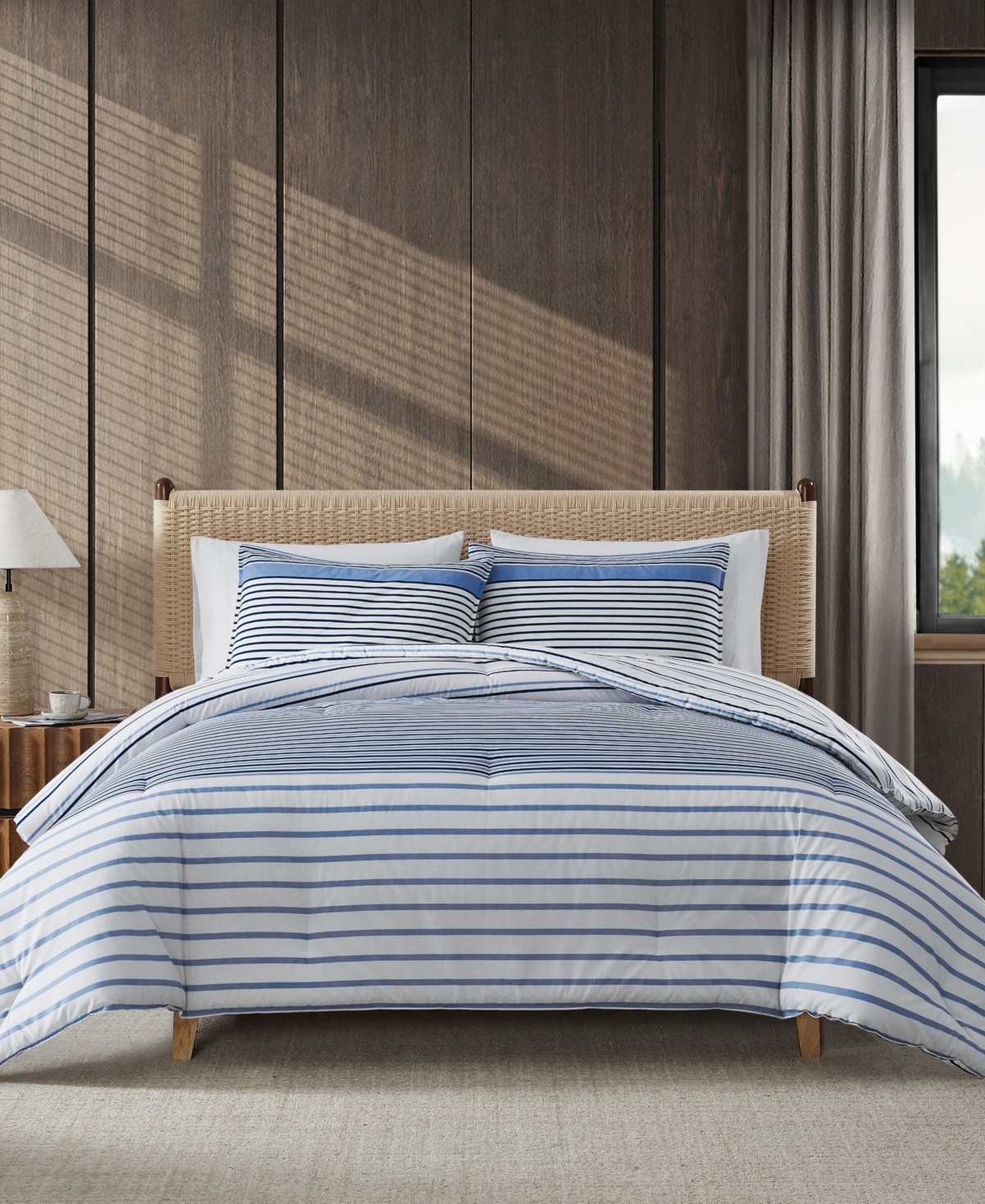 Eddie Bauer Cooper Stripe Cotton Reversible -Pc. Comforter Set