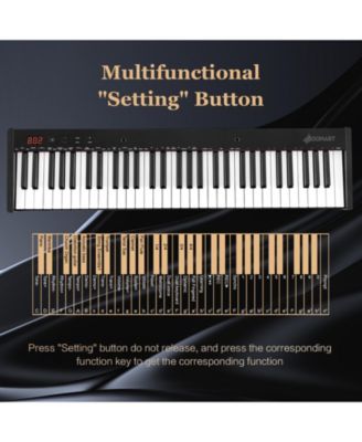 61-Key Portable Electronic Keyboard Piano Complete Digital Piano Set with Stand and Stool