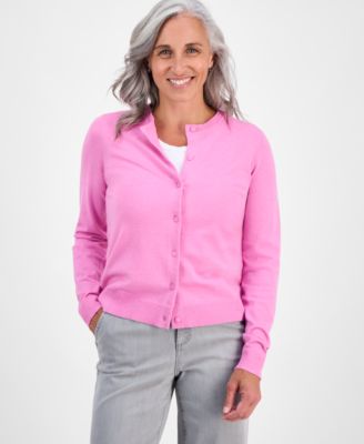 Petite Crewneck Cardigan, Macy's Exclusive