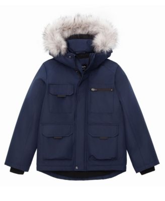 Little and Big Boys' Parka Jacket with Removable Trim