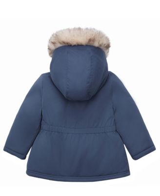 Baby Girls Baby Puffer Jacket with Sherpa Fleece Lining 6-24M