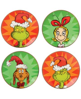 Lenox - Merry Grinchmas Porcelain Tidbit Plates, Set of 4
