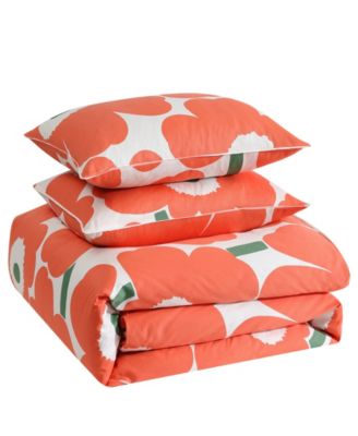 Unikko Cotton 3-Pc. Duvet Cover Set, King