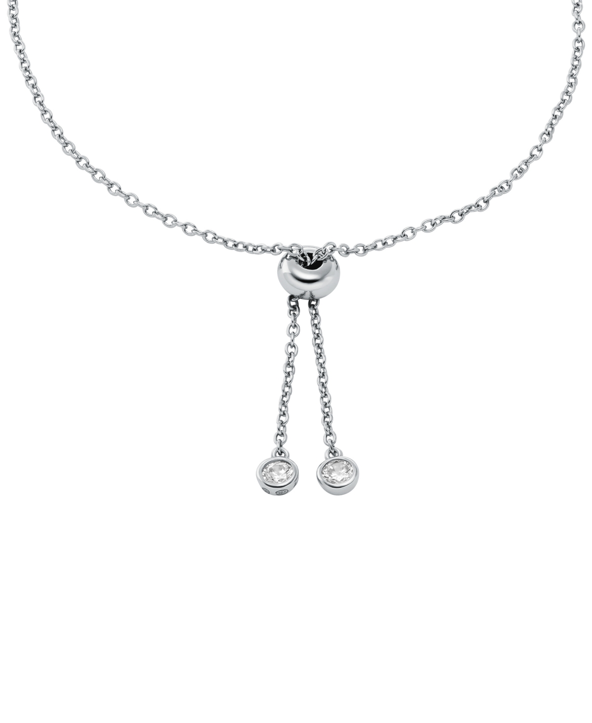 Michael Kors Sterling Silver Logo Slider Bracelet In Silver