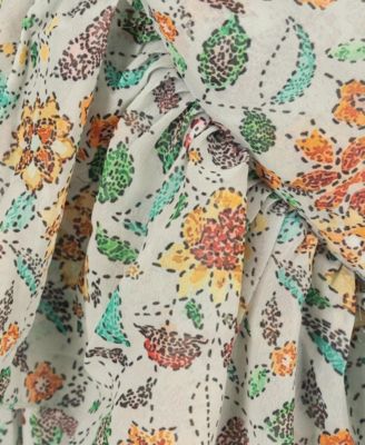 Women's One-Shoulder Floral Ruffle Saree Dress