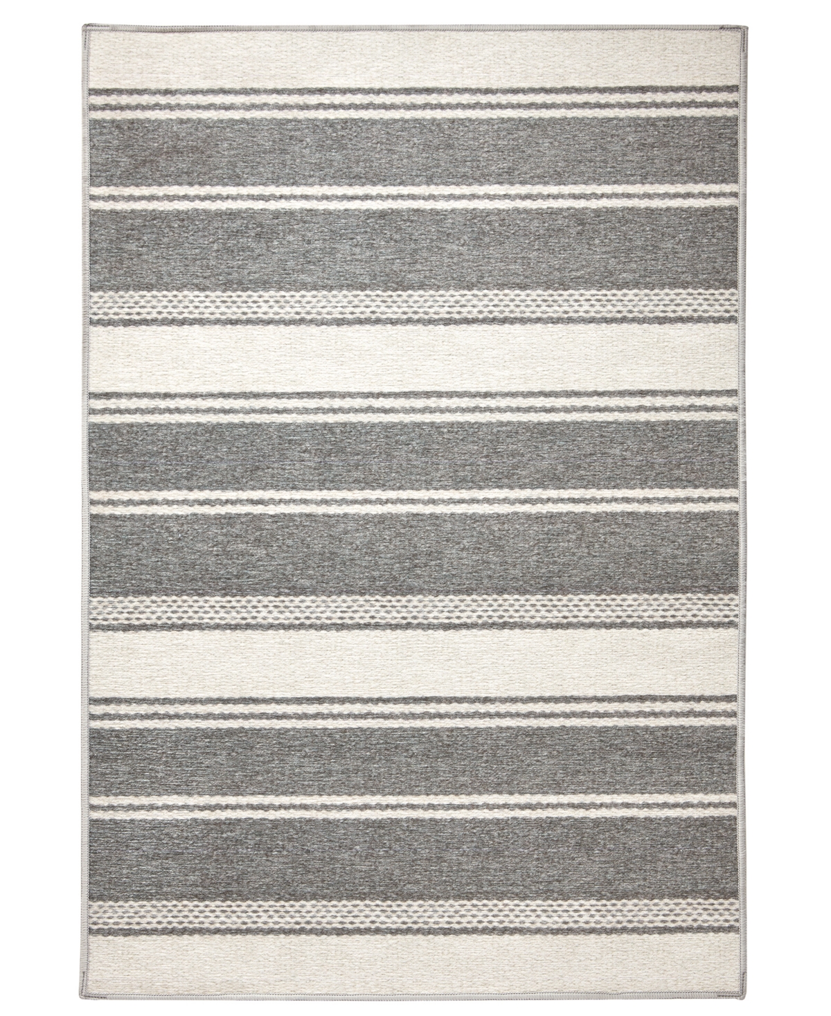 Dash And Albert Rugs By Annie Selke Bowman Stripe Machine Washable Da2338 5'x8' Area Rug In Gray