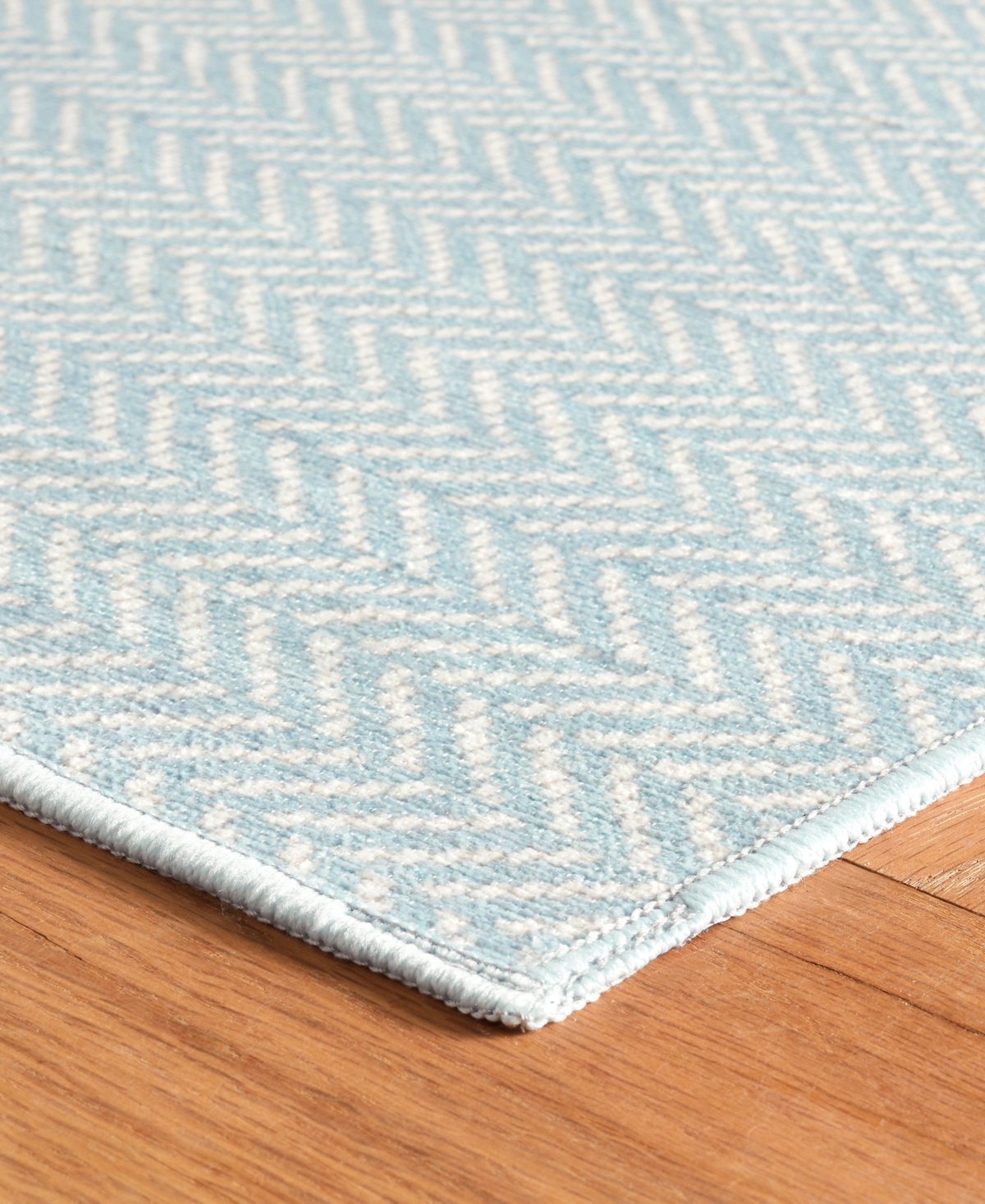 Dash And Albert Rugs By Annie Selke Herringbone Machine Washable Da2040 6'x9' Area Rug In Blue