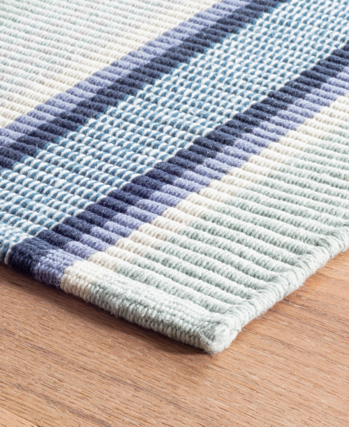 Dash And Albert Rugs By Annie Selke Barbados Stripe Da1024 9'x12' Area Rug In Blue