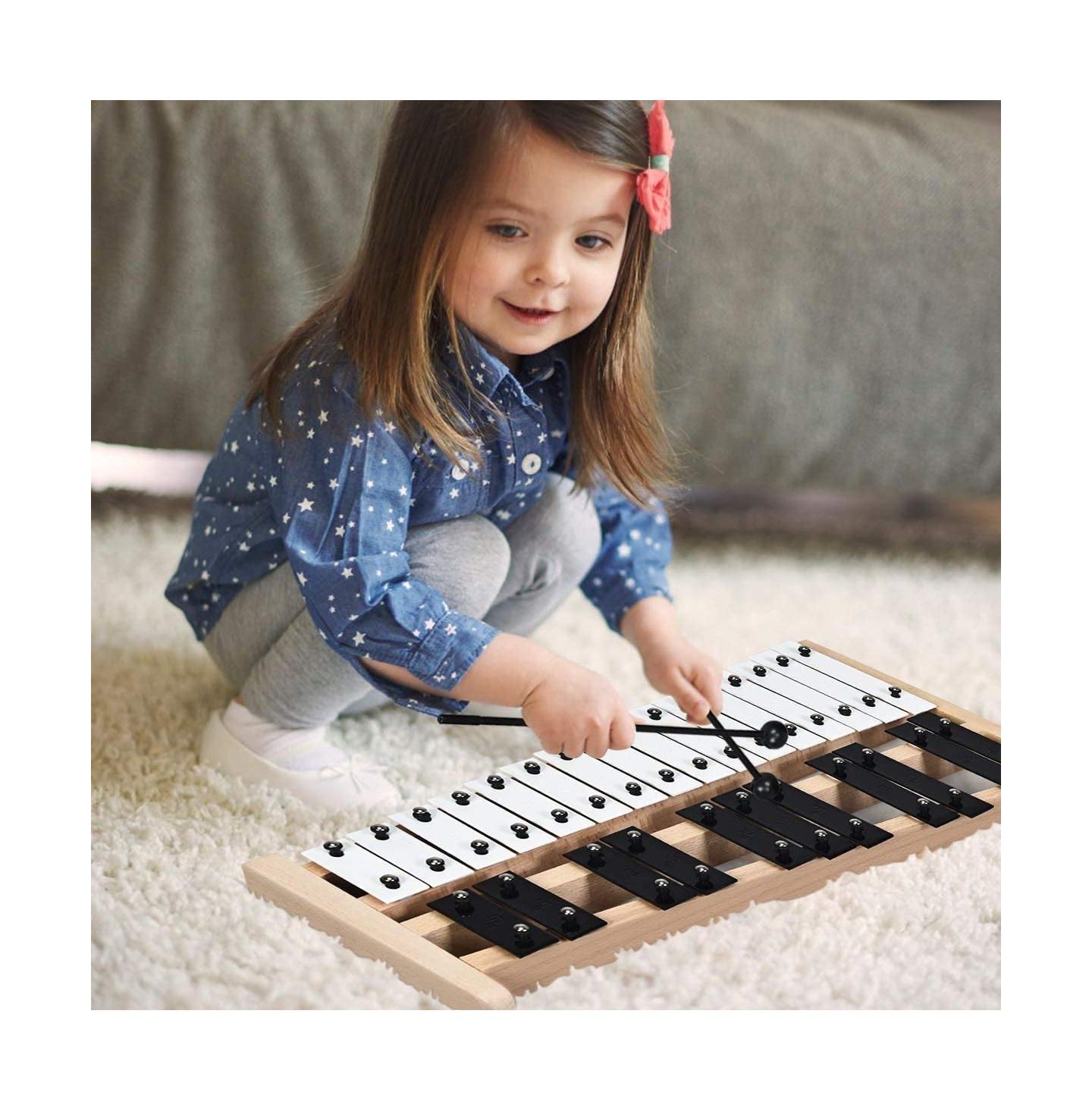 Детская игрушка Mecale 27-Note Portable Glockenspiel with 2 Rubber Mallets, Ages 5+, цвет: Чёрный — фото 5