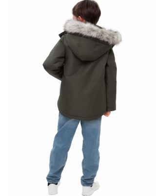 Little and Big Boys' Parka Jacket with Removable Trim