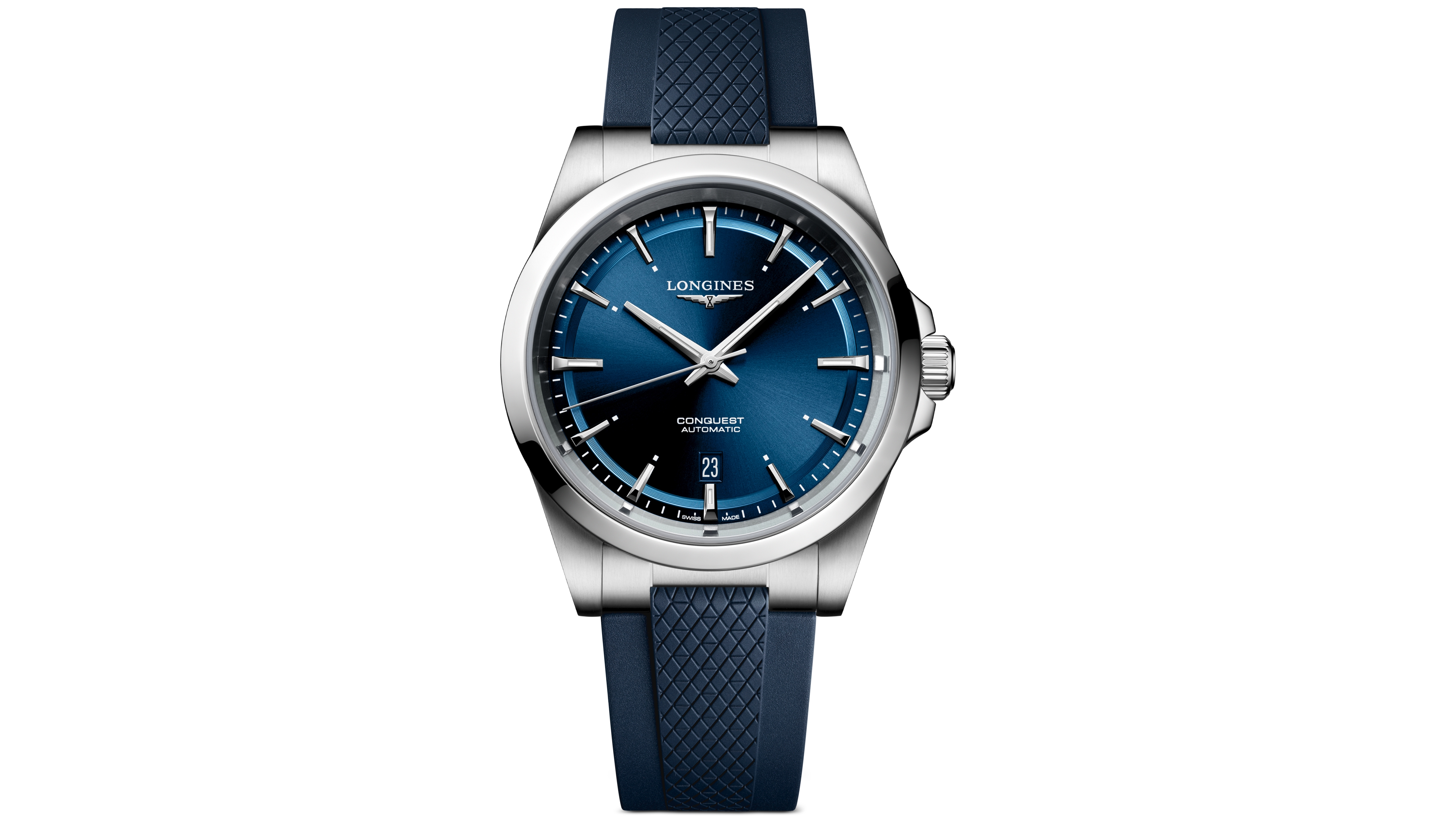 Longines Men's Conquest Automatic Blue Rubber Watch 41mm