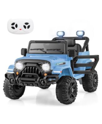 12V Kids Ride on Truck Car w/ Remote Control Threaded Wheels 3 Speeds LED Lights